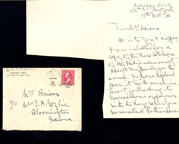 丁韪良1896年与波伊森夫人的通信（收藏于印第安纳大学档案馆）